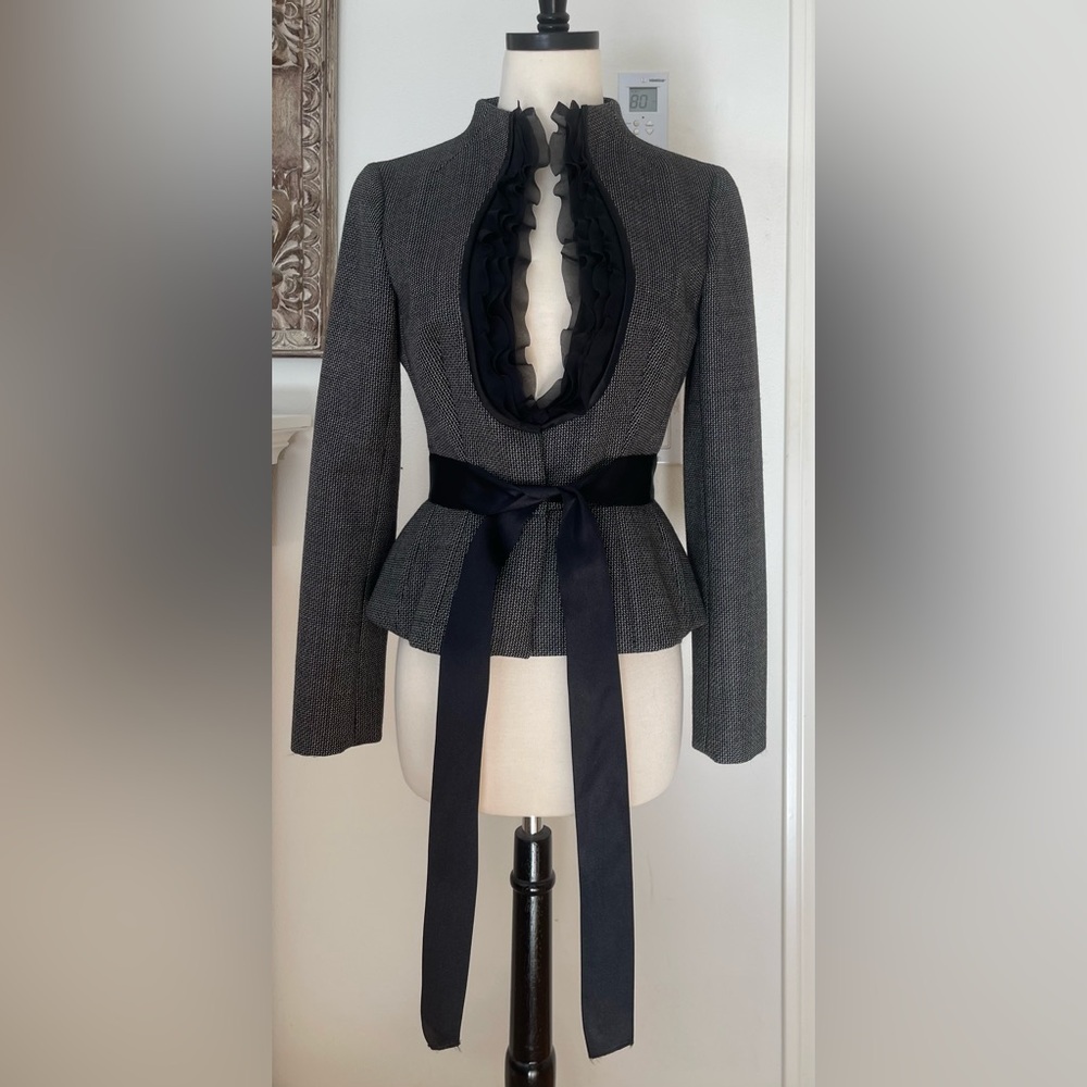 VALENTINO SILK-TRIMMED PATTERNED jacket